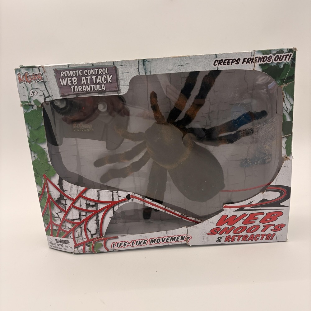 Remote Control Web Attack Tarantula Toy Spider Web Shoots Retracts‎ Damaged Box